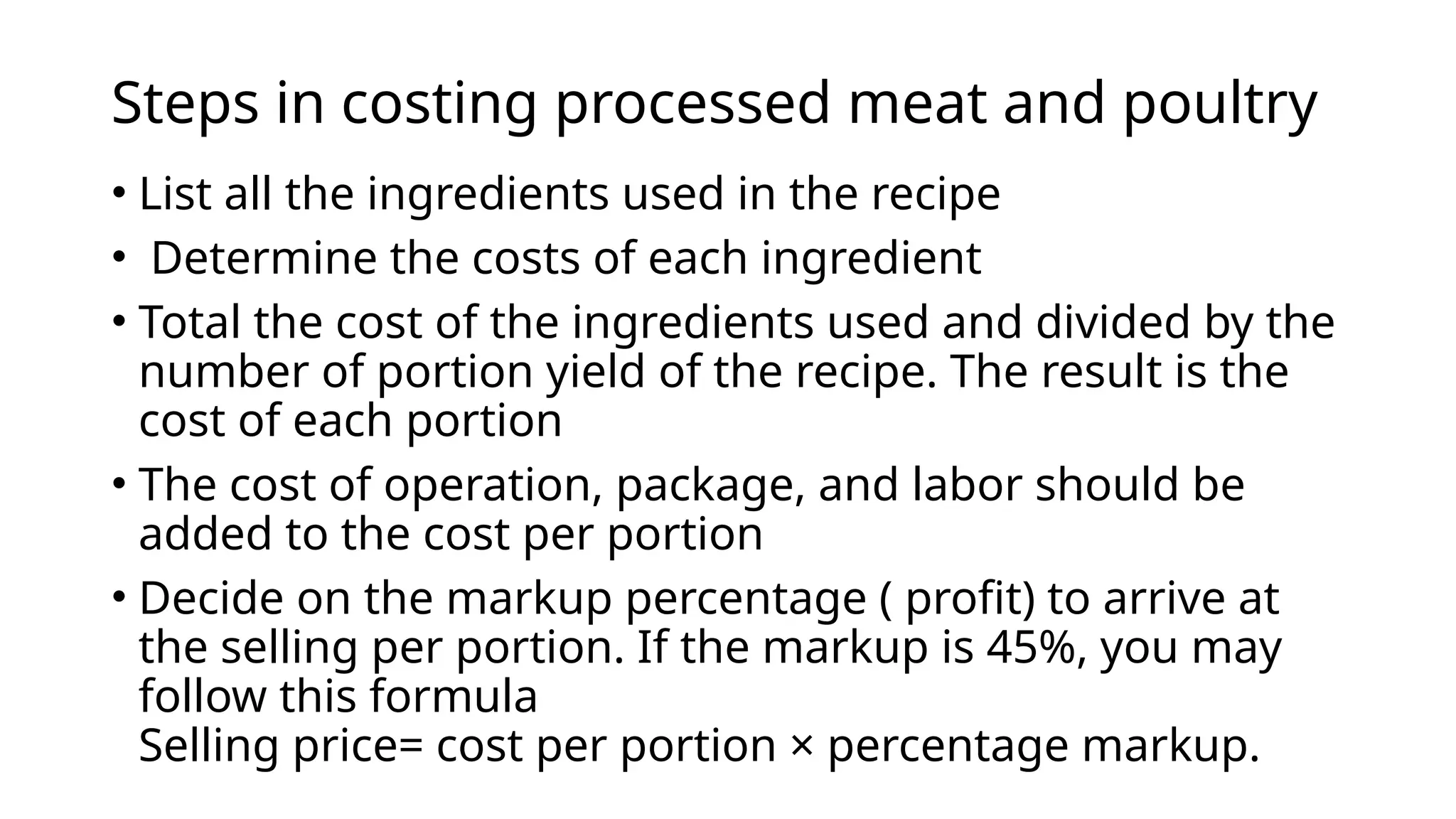 Methods of processing meat and poultry pptx