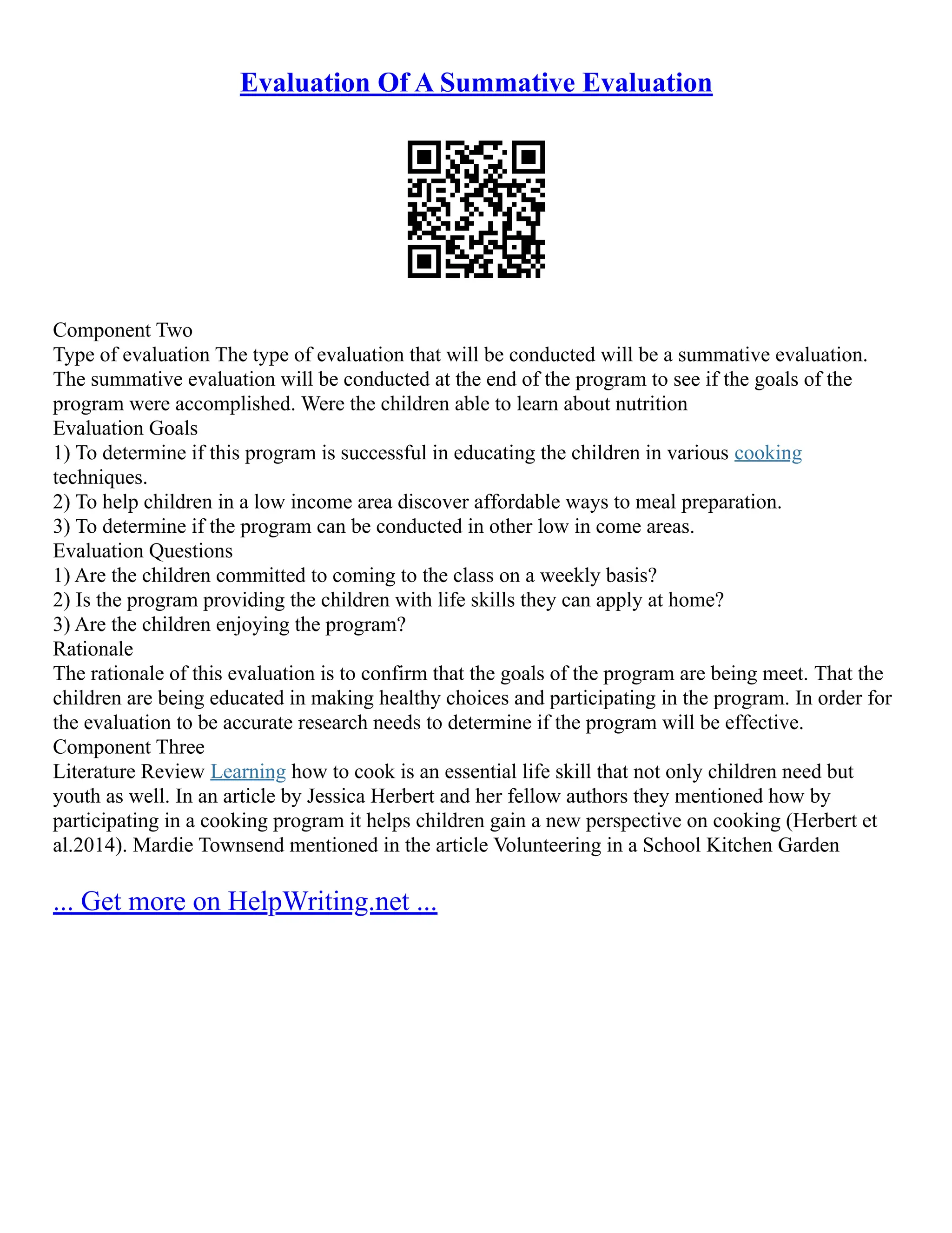 Methods Of Program Evaluation. Evaluation Research Is Offered | PDF
