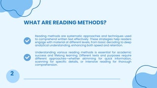Read Method Effective Reading Methods for Enhanced Comprehension and Learning | PDF