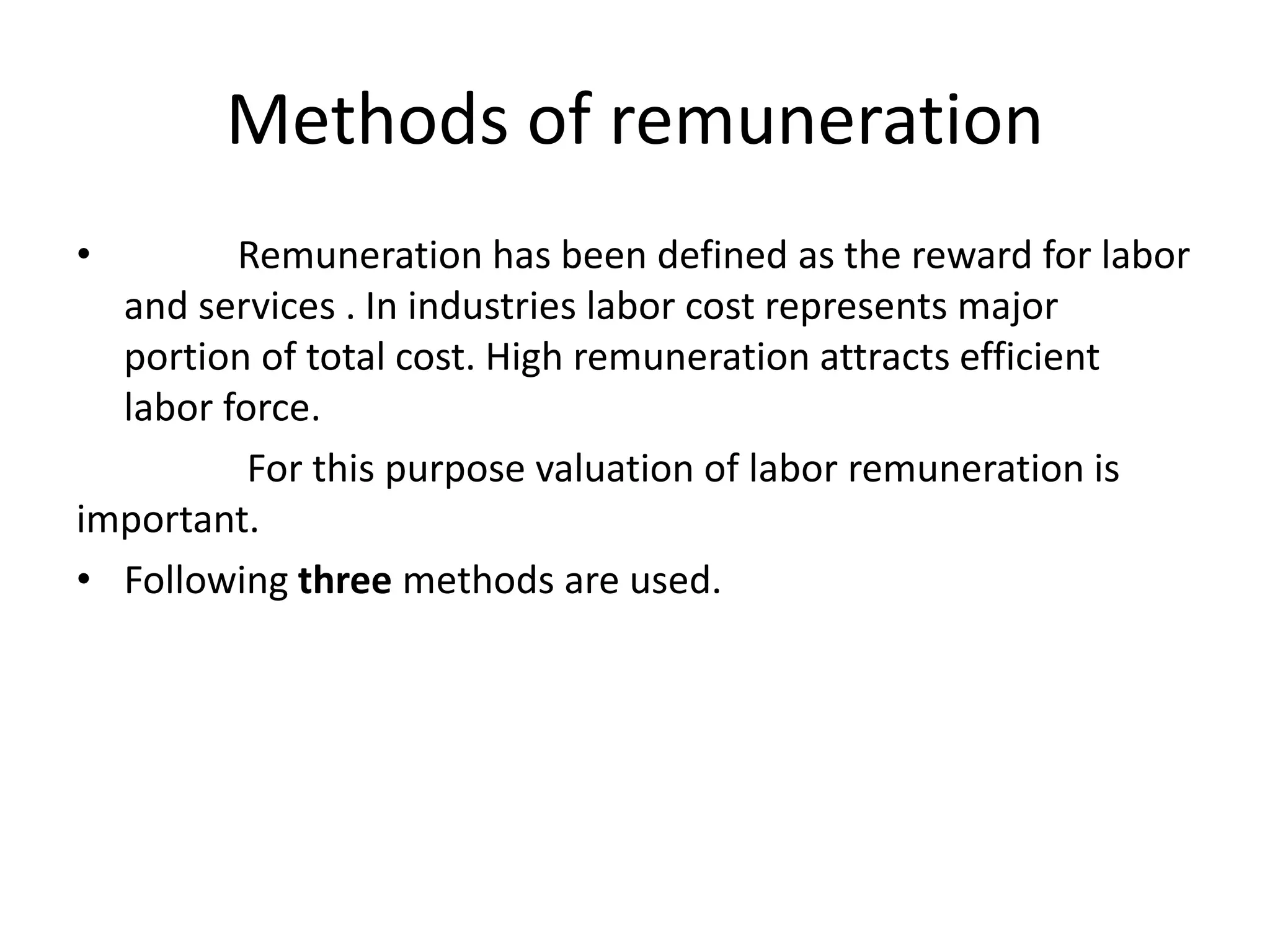 Methods of remuneration | PPTX