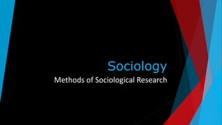 Sociology
Methods of Sociological Research
 
