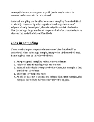Methods of sampling for Research Paper | Dehradun, Uttrakhand | PDF