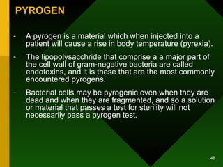Pyrogen Interface methods of sterilization lecture slide.ppt
