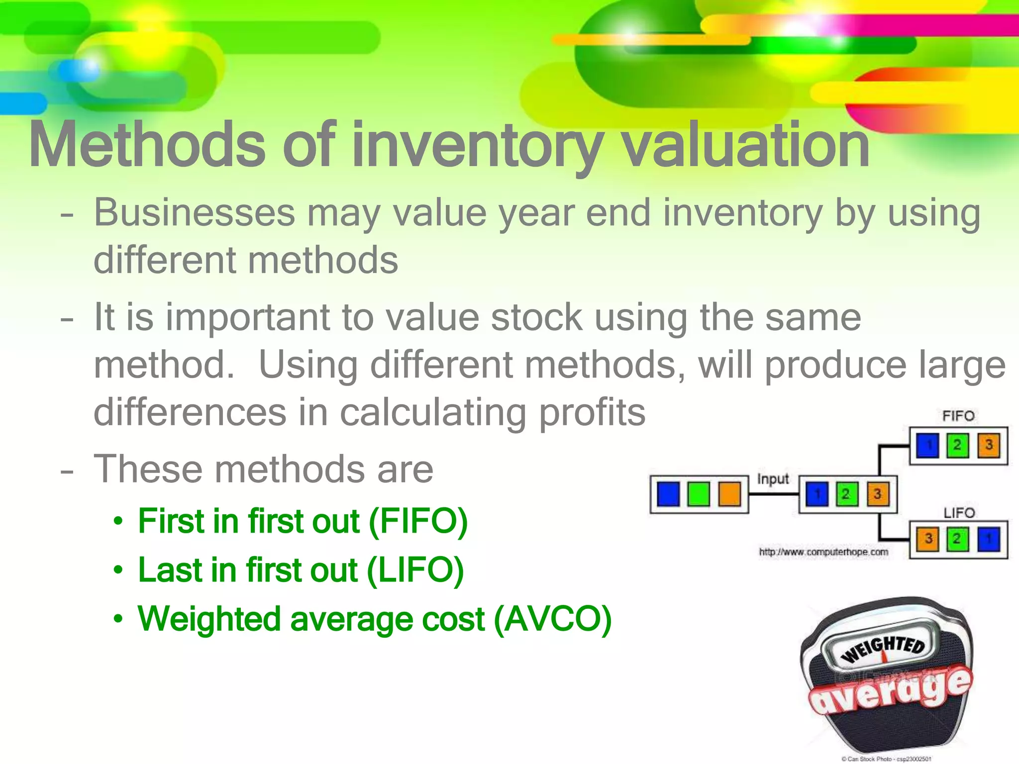 Methods of stock valuation | PPTX