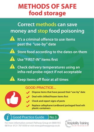 Methods of Safe Food Storage, Guide, Good Practice, Basic Rules 