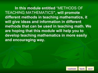 Methods of teaching Mathematics | PPT