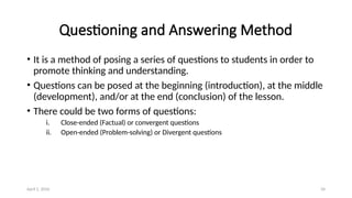 Question Oriented methods of teaching.pptx best document for public study | PPTX