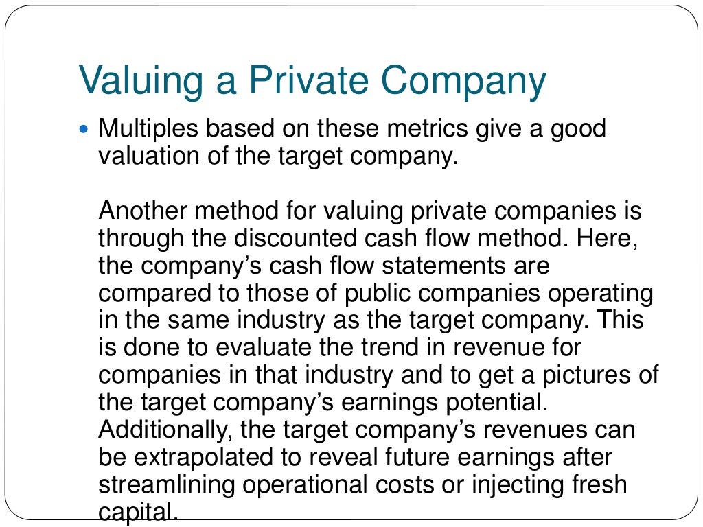 Methods Of Valuing A Private Company methods-of-valuing-a-private-company