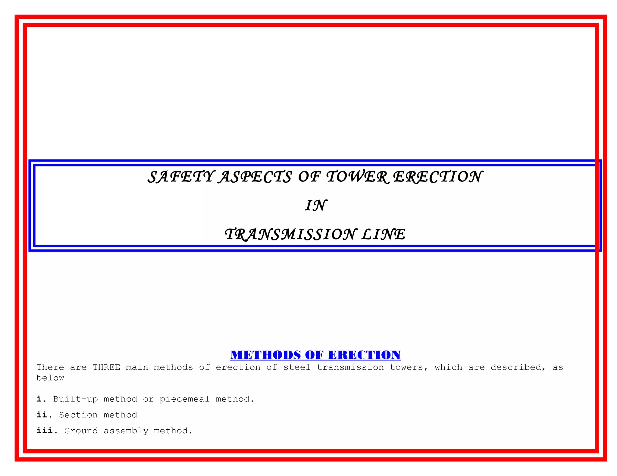 Method statement for transmission line (lanco) | DOC