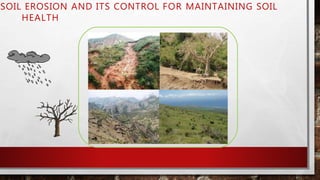 SOIL EROSION AND ITS CONTROL FOR MAINTAINING SOIL
HEALTH
 