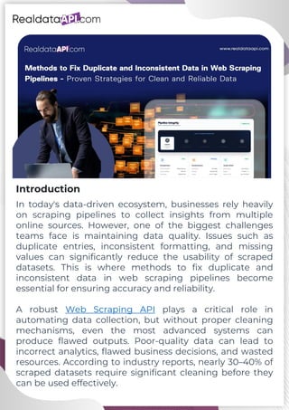 Methods to fix duplicate and inconsistent data in web scraping ...