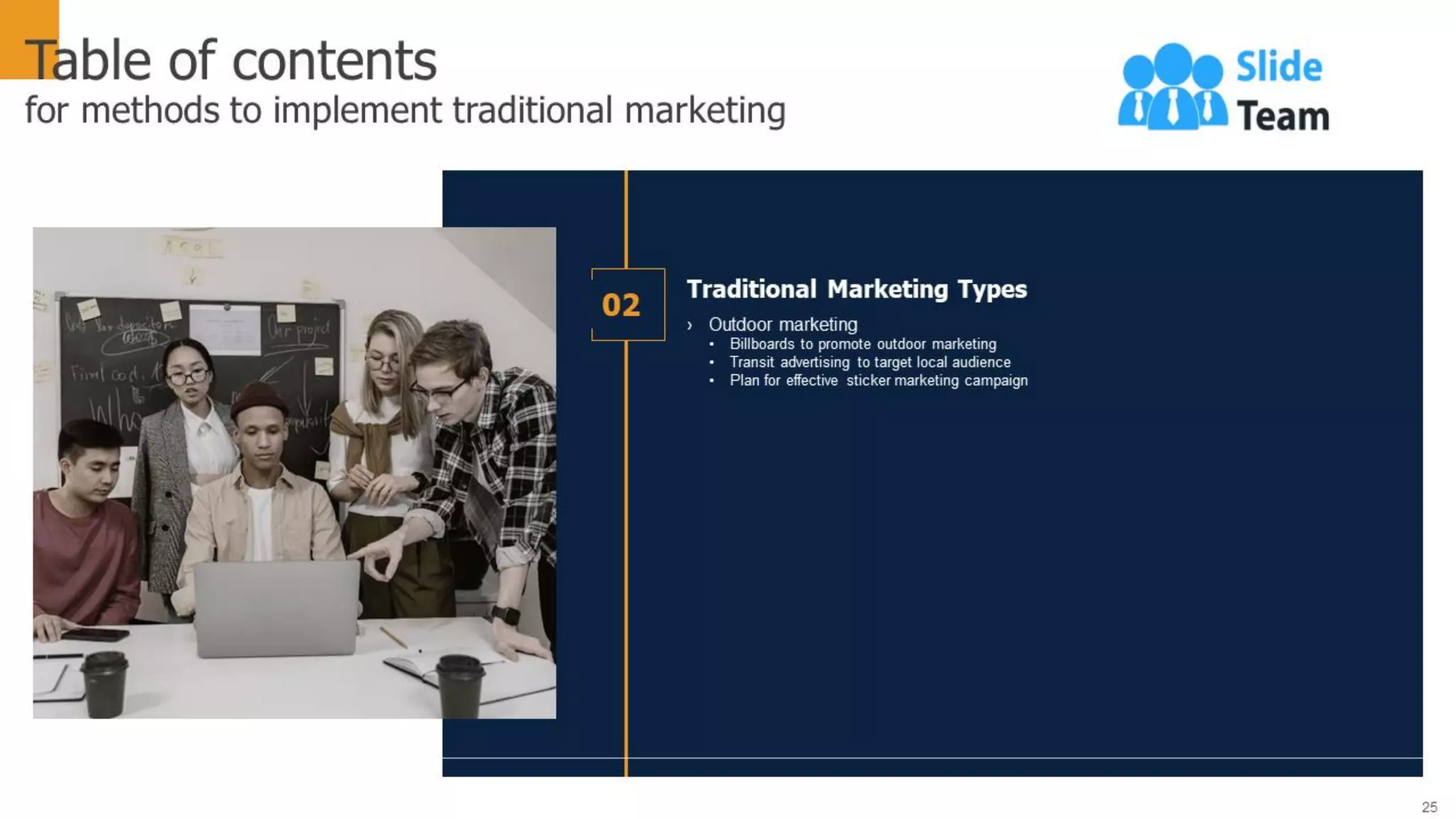 Methods To Implement Traditional Marketing Powerpoint Presentation Slides Mkt Cd