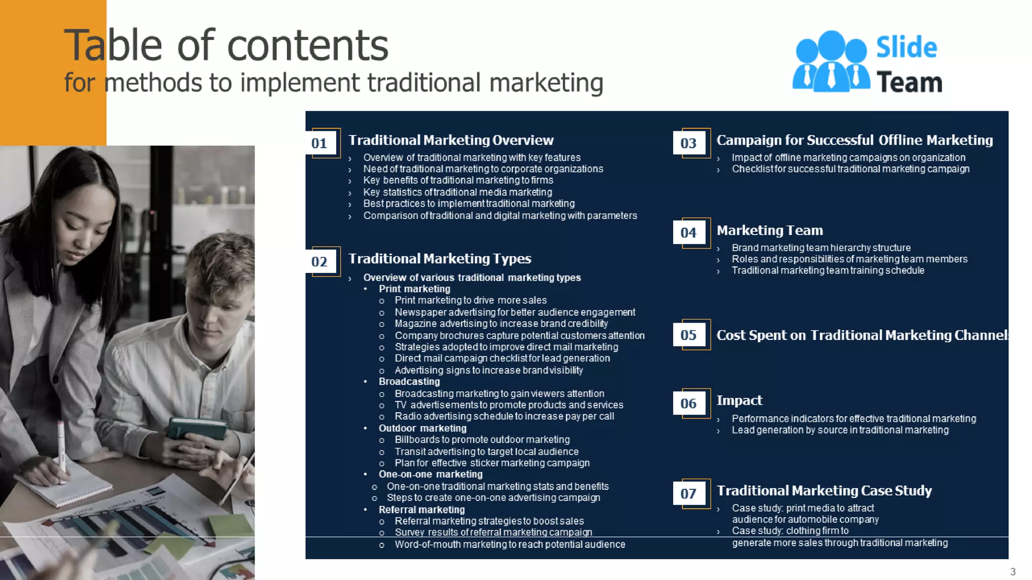 Methods To Implement Traditional Marketing Powerpoint Presentation Slides Mkt Cd