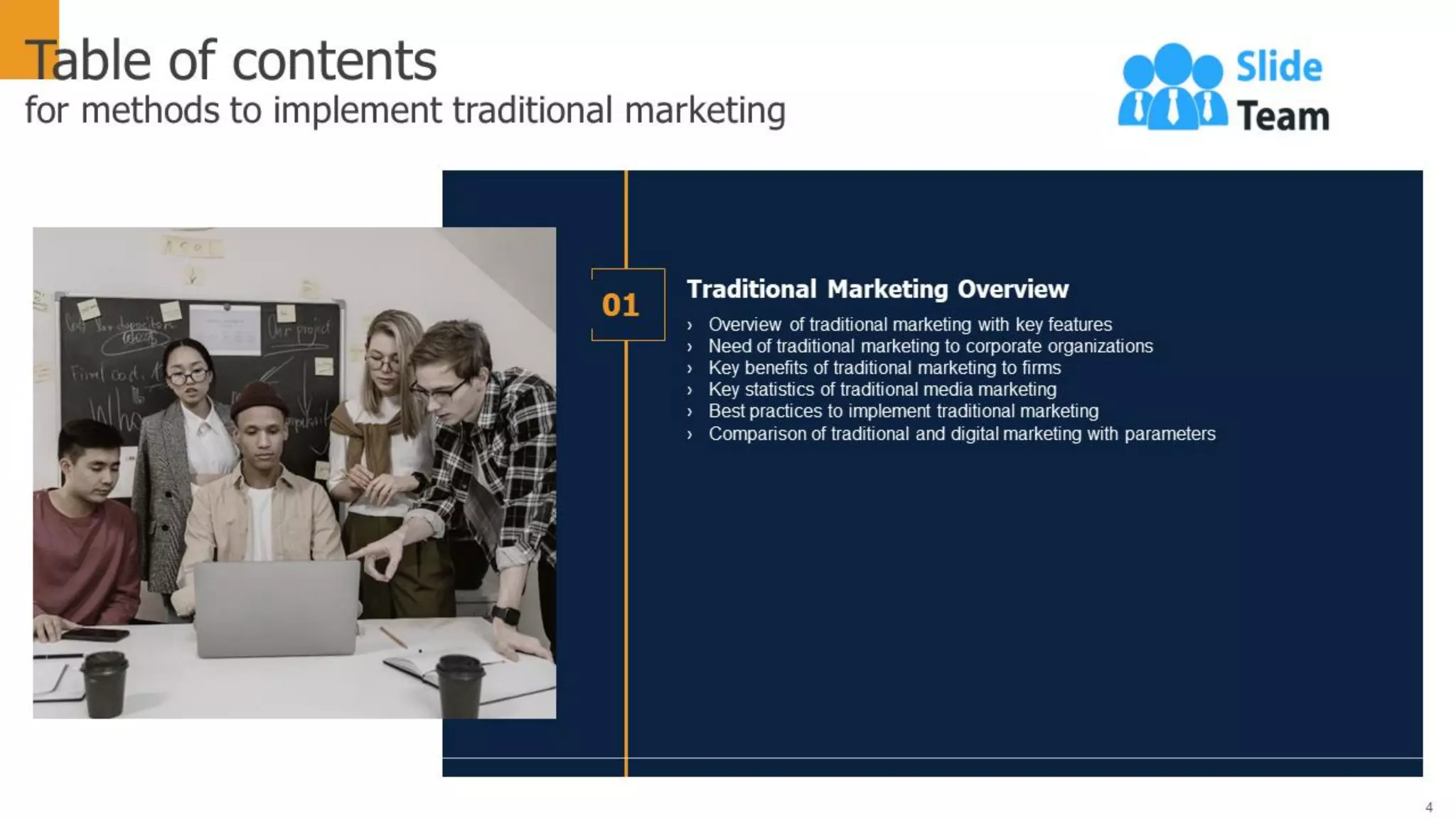 Methods To Implement Traditional Marketing Powerpoint Presentation Slides Mkt Cd