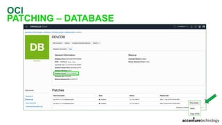 OCI
PATCHING – DATABASE
 