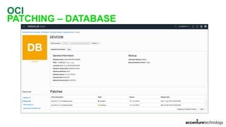 OCI
PATCHING – DATABASE
 