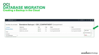 OCI
DATABASE MIGRATION
Creating a Backup in the Cloud
 
