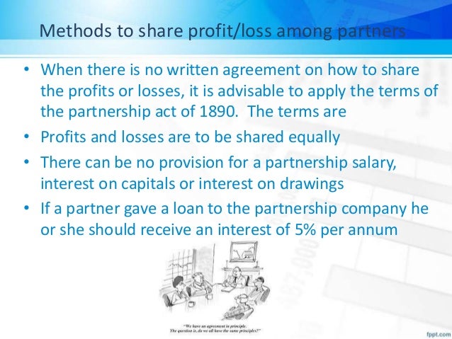 methods to share profit or loss among partners profit and losses