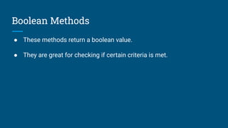 Methods with Return Types for java for java | PDF