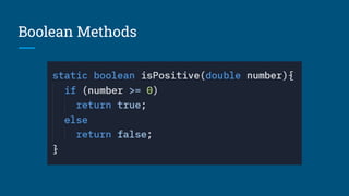 Methods with Return Types for java for java | PDF