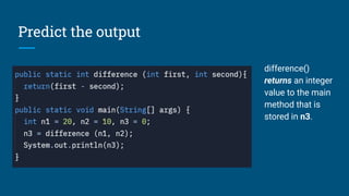 Methods with Return Types for java for java | PDF