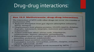 Drug-drug interactions:
 