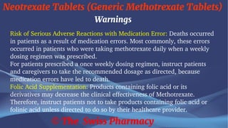 Neotrexate (Generic Methotrexate Tablets) | PDF | Cancer | Diseases and ...