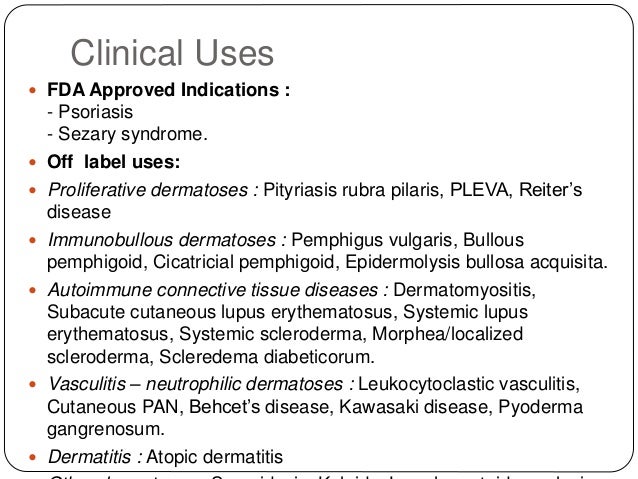 Methotrexate in dermatology