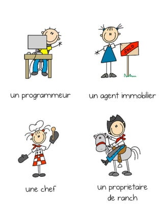 un programmeur un agent immobilier
un proprietaire
de ranch
une chef
 