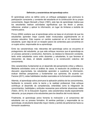 Estrategias didácticas para el aprendizaje activo en Educación Superior ...