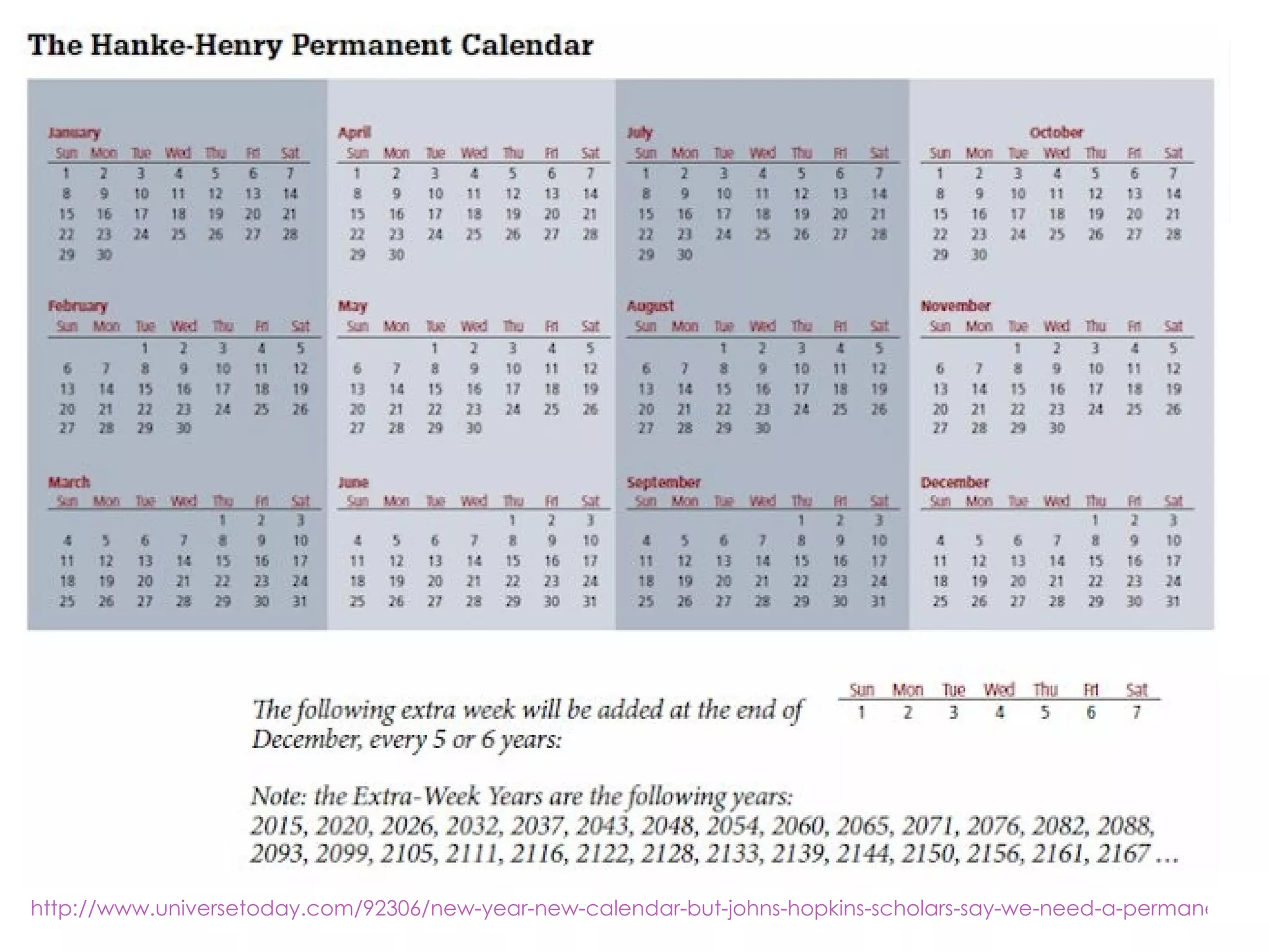 http://www.universetoday.com/92306/new-year-new-calendar-but-johns-hopkins-scholars-say-we-need-a-permanent-ed
 