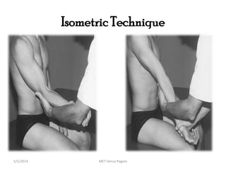 Isometric Technique
MET Venus Pagare5/5/2014
 