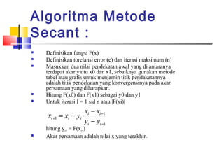 Metode numerik persamaan non linier | PPT