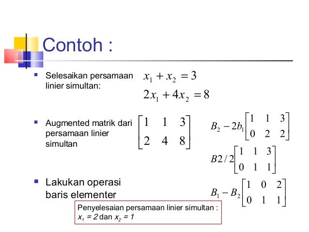 Metode Numerik Penyelesaian Persamaan Linier Simultan
