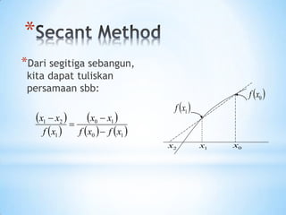 *
*Dari segitiga sebangun,
kita dapat tuliskan
persamaan sbb:
 
 
 
   
1
0
1
0
1
2
1
x
f
x
f
x
x
x
f
x
x




1
x 0
x
2
x
 
1
x
f
 
0
x
f
 