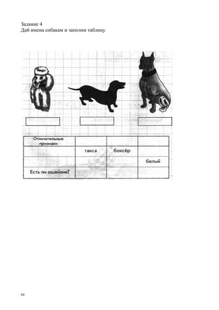 68
Задание 4
Дай имена собакам и заполни таблицу
 