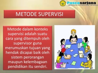 3/27/2016 Sukses Tanpa Noda
METODE SUPERVISI
Metode dalam konteks
supervisi adalah suatu
cara yang ditempuh oleh
supervisor guna
merumuskan tujuan yang
hendak dicapai baik oleh
sistem perorangan
maupun kelembagaan
pendidikan itu sendiri.
 