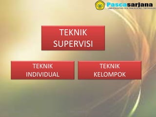 3/27/2016 Sukses Tanpa Noda
TEKNIK
SUPERVISI
TEKNIK
INDIVIDUAL
TEKNIK
KELOMPOK
 