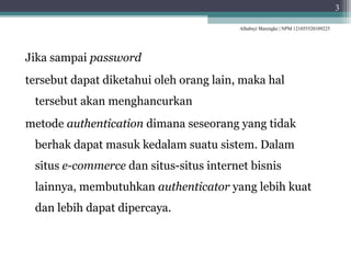 Metode metode authentifikasi | PPT