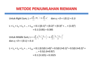 Metode Riemann Metode numerik pada persamaan integral (new) | PPTX
