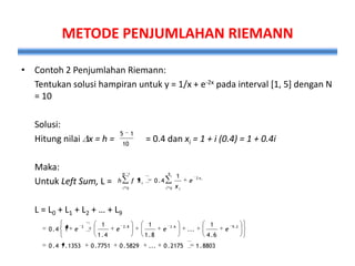 Metode Riemann Metode numerik pada persamaan integral (new) | PPTX