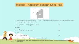 Metode Trapesium dengan Satu Pias

 