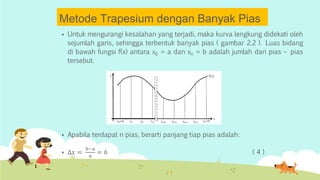 Metode Trapesium dengan Banyak Pias

 