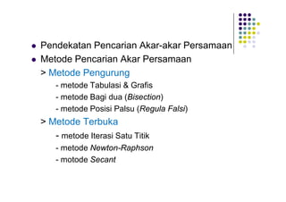 Metode Pencarian Akar Metode Numerik Pdf