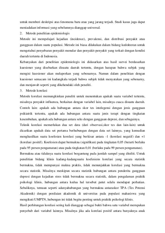 Metode Penelitian Dalam Psikologi Klinis