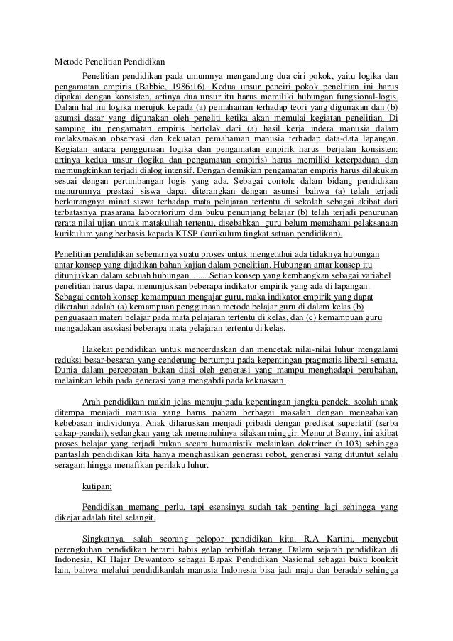 Contoh Metodologi Penelitian Tentang Pendidikan Soal Essay