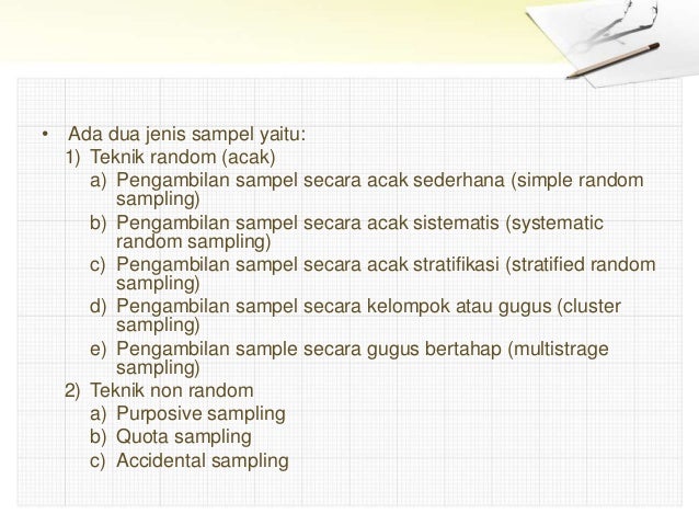 Metode Pengambilan Sampel