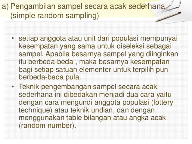 Metode Pengambilan Sampel