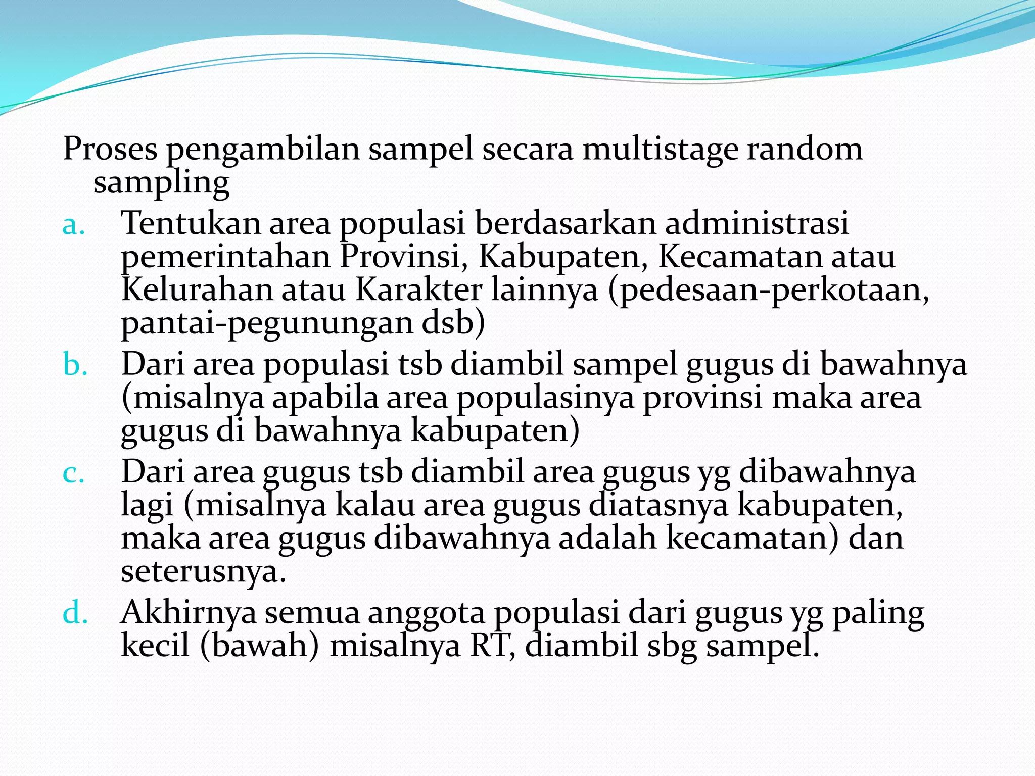 Metode pengambilan sampel (sampling) | PPTX