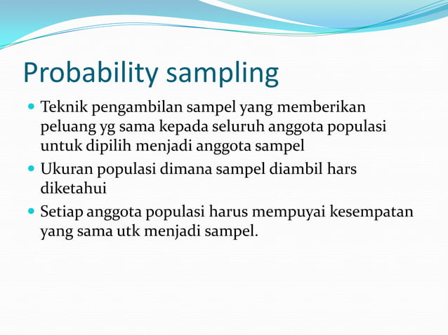 Metode pengambilan sampel (sampling) | PPTX